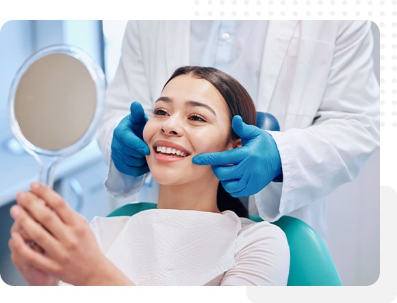 Patient receiving a dental check-up for preventative care